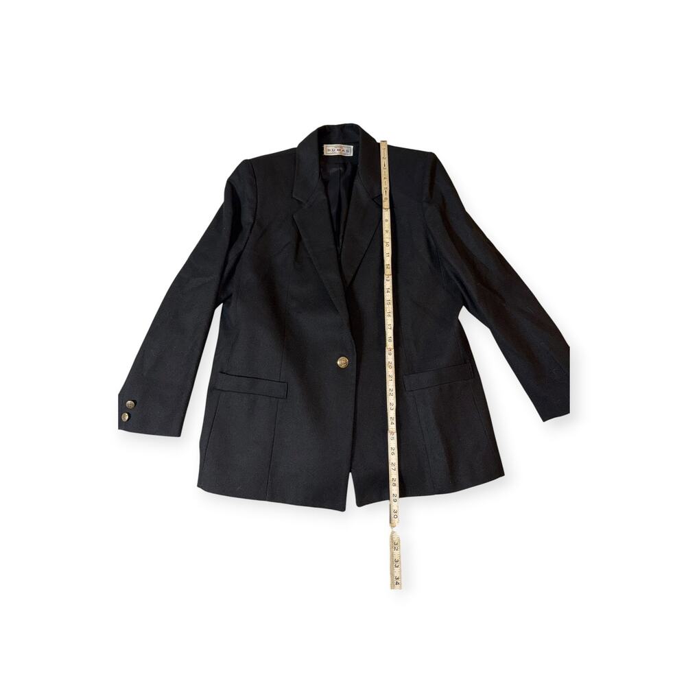Dumas Petite Vintage Women's Small Black Wool Blazer